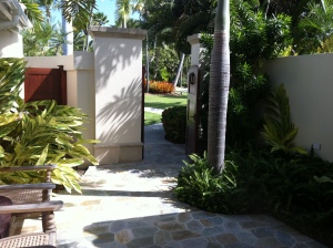 Entrance to the courtyard and pool suites